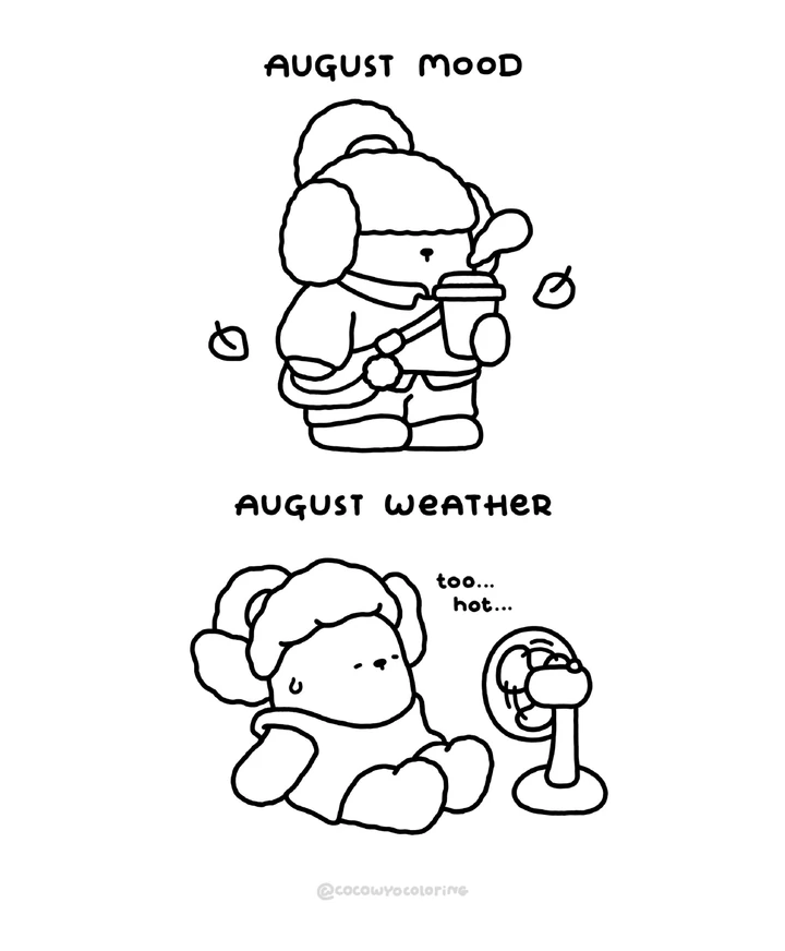 Eine Malvorlage für Stimmung und Wetter im August