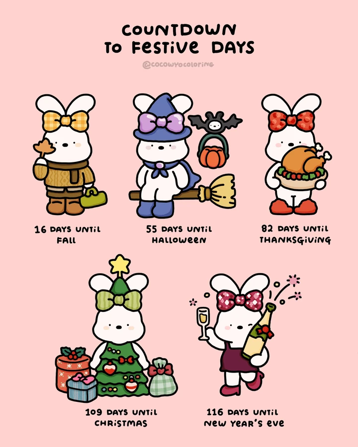 Ein festlicher Countdown zum Ausmalen als Geschenk